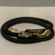 Load image into Gallery viewer, Gstaad Dog Lead Midnight Black Pick your perfect pair! Then select a luxurious leather Grip (sold separately) to create a timelessly stylish &amp; functional leash