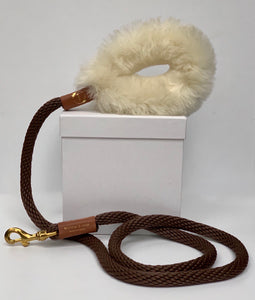 Genuine Shearling, Leather, & Nylon Rope Leash For Dogs: St. Moritz Leash