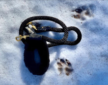 Load image into Gallery viewer, Genuine Shearling Grip, Leather/Nylon Rope Leash: Gstaad (The Set)